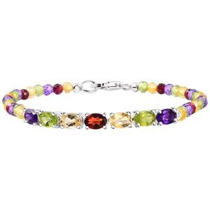 Multi Gemstone Sterling Silver Bracelet